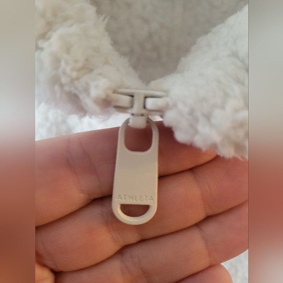 Athleta Tugga Sherpa Full Zip Warm Fleece Jacket Ivory Cream Plus Size 1X - Picture 8 of 11